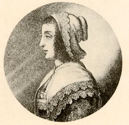 An English Woman in a Coif and Kerchief Trimmed with Vandyke Lace, 1640, 1937