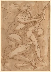 Apollo Flaying Marsyas (recto) Two Sketches of a Mother and Child (verso)