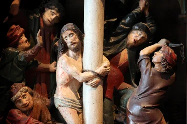 Saint-Hippolyte Church, Arbois, Jura, The Fifteenth-Century Retable, Flagellation of Christ