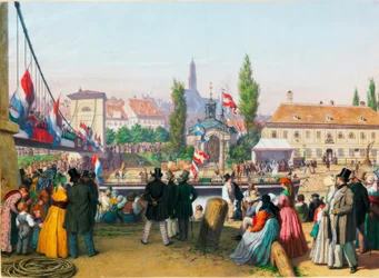 Arrival of the Steamboat at the Station on the Danube Canal, Vienna