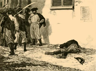 Assassination of Count Franz Philipp von Lamberg, Budapest, Hungary, 1848, c. 1890