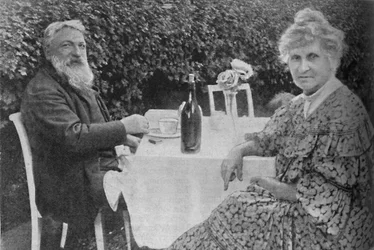 Rodin and His Wife in Their Garden at Meudon, c1925