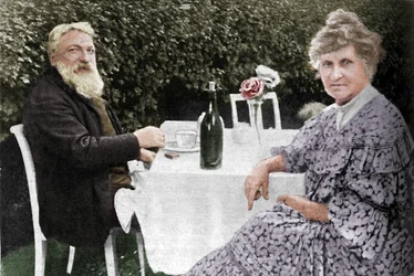 Rodin and His Wife in Their Garden at Meudon, c1925