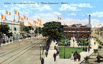 Avenida Saenz Pena and Plaza Casanave, Callao, Peru, c1900s