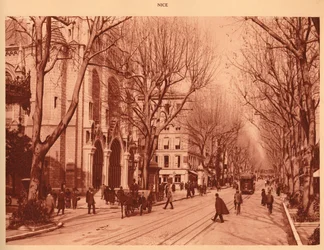 Avenue de la Victoire and Notre-Dame Church, Nice, 1930