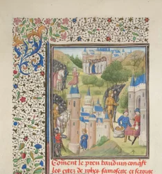 Baldwin of Boulogne entering Edessa in February 1098. Miniature from the Historia by William of Tyre