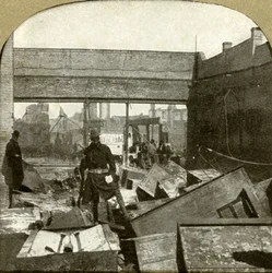 Bank safes being guarded