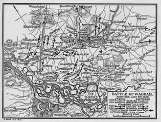 Battle of Wagram, positions July 5th 1809