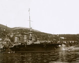 Battleship at Villefranche, France, c1914-c1918