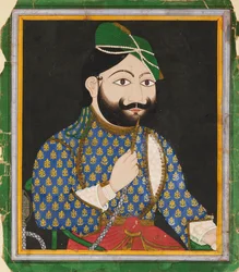 Bearded Man Wearing a Green Turban