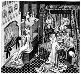 Bedroom Scene, 15th Century, 1910