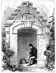 Benjamin Disraeli Reading Letters in the Porch of Hughenden Lodge