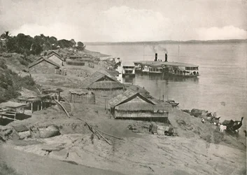 Bhamo - Irrawaddy Flotilla Mail Steamer at the Ghat