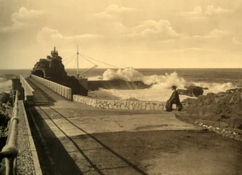 Biarritz - At the Rock of the Virgin in Rough Weather