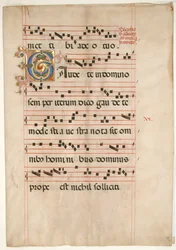 Bifolium with Foliated Initial C, from a Gradual, second half 15th century