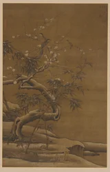Birds, Plum Blossoms, and Bamboo in Winter, 16th century
