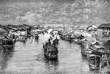 Boats on the Chinese Arroyo, near Saigon, Vietnam