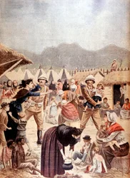 Boer Women and Children in a British Concentration Camp in the Transvaal, Boer War