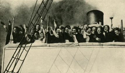 British Red Cross nurses on their way to the front, First World War
