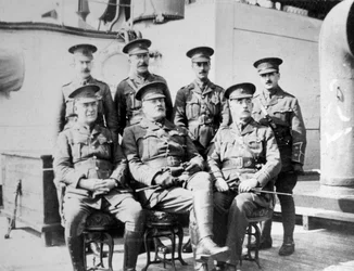 British Officers on Prison Ship Royal Edward Moored Just Off Southend