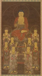 Buddha Amitabha Amita and the Eight Great Bodhisattvas, Late Goryeo period, mid-late 14th century