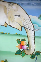 Buddhist painting. Temple of the Thousand Buddhas, Toulon-sur-Arroux, France
