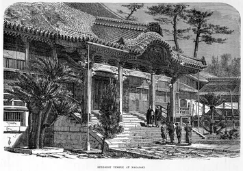 Buddhist Temple at Nagasaki, Japan, c1880