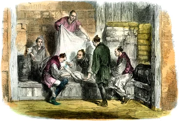 Buying Camlets in a Shop, Yokohama, Japan