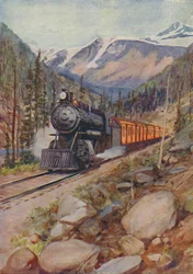 C.P.R. Train in the Rockies, 1924
