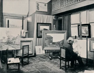 C. Cazin in his Studio