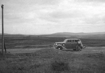 Car on Bodmin Moor, Cornwall, c1930s-c1940s