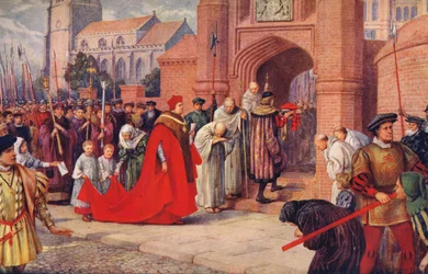 Cardinal Wolsey Possibly Entering Hampton Court Palace