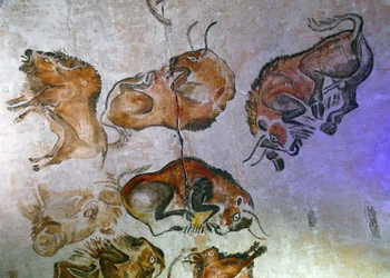 Cave paintings found in the Cave of Altamira