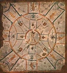 Ceiling in the Chamber of the Hypogeum of Lucina...Rome, Italy, 1928