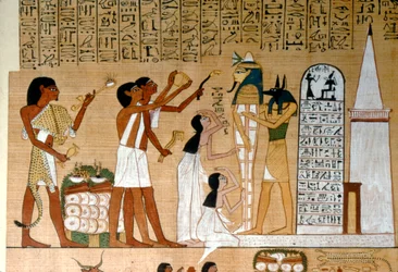 Ceremony of Opening the Mouth of the Mummy Before the Tomb