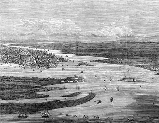 Charleston Harbour, South Carolina, with Sunken Ships