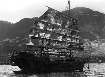 Chinese boat in a harbour