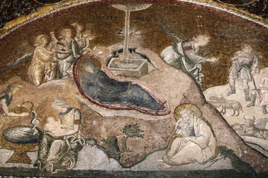 Birth of Jesus Mosaic, Chora Church Museum, Istanbul, Turkey
