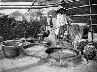 Clarifying Sugar Cane Juice, Annam, Vietnam