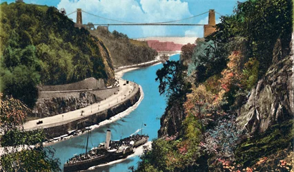 Clifton Suspension Bridge from Leigh Woods, Bristol, c1940s