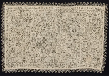 Cloth with One Figure of a Woman Carrying a Cross Surrounded by Floral and Vegetal, 18th Century