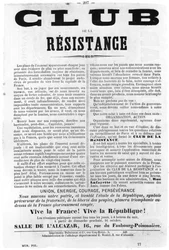 Club de la Resistance, from French Political posters of the Paris Commune, May 1871