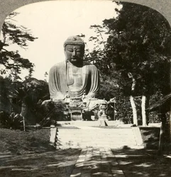 Colossal Statue of Buddha, Reverenced by the Japanese, in a Sylvan Temple, Kamakura, Japan, c1900