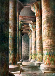 Columns, Temple of Horus, Edfu, Egypt, 20th Century