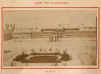 Commune of Paris (1871): view of the Palais des Tuileries in Paris before the fire of May 1871