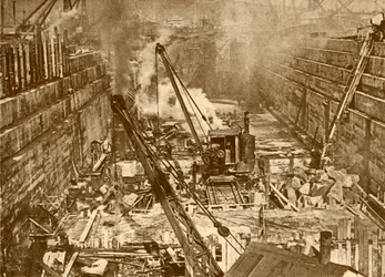 Constructing a Dry Dock at Swansea, c1930