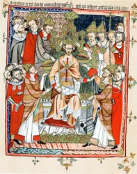 Coronation and unction of a king, 13th century