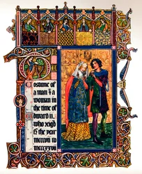 Costume of a Man & a Woman in the Time of Edward II