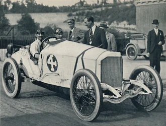 Count Zborowski, the Younger, on a Mercedes, 1937