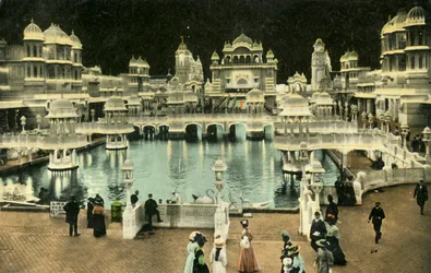 Court of Honour by night, Coronation Exhibition, London